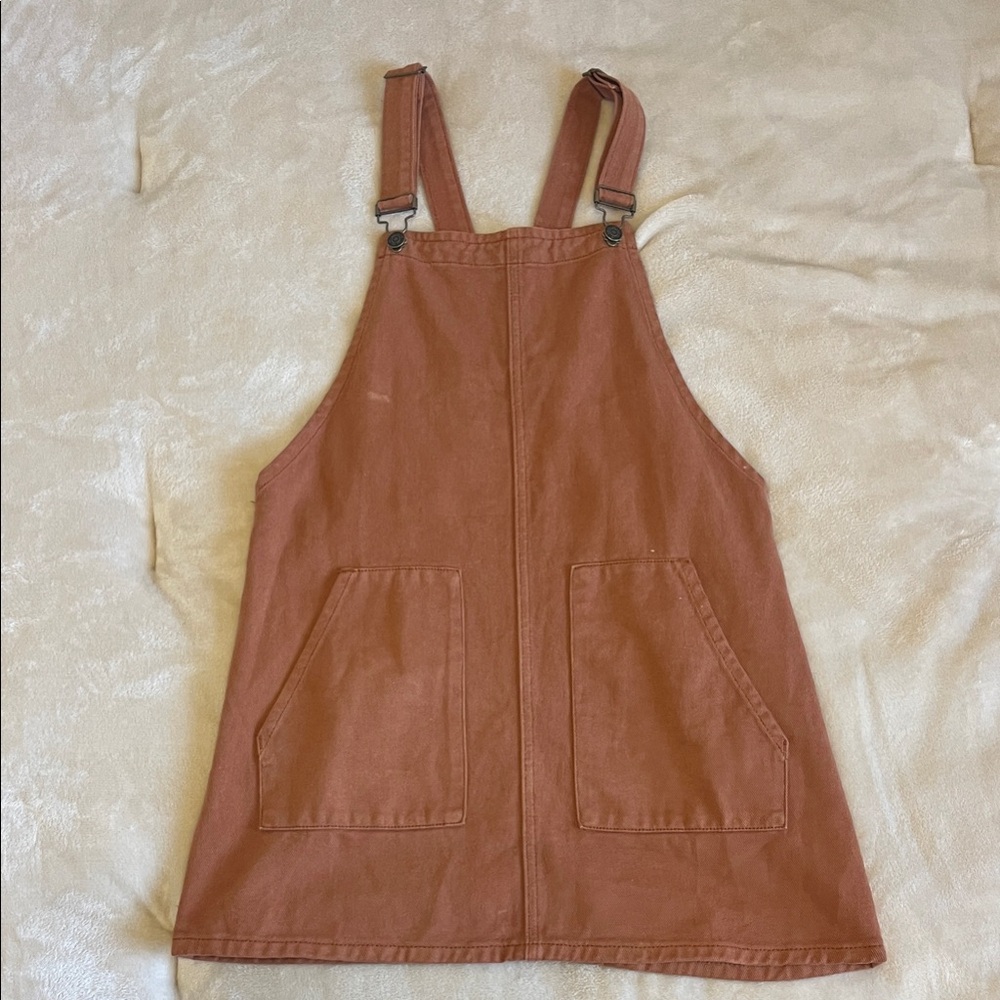 rustic brown overall dress